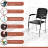 RATISON Leatherette Office Visitor Chair  (Black, Set of 6, Pre-assembled) - Image 3