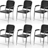 RATISON Leatherette Office Visitor Chair  (Black, Set of 6, Pre-assembled)
