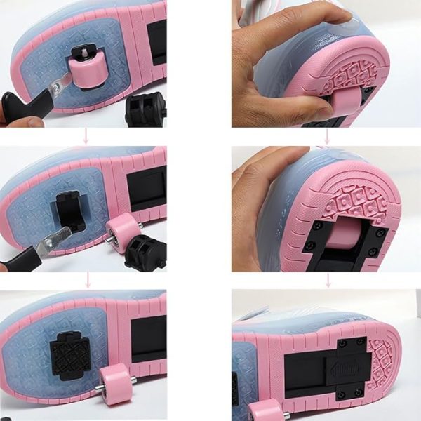GIMKOUNN Roller Shoes Girls Sneakers USB Rechargeable Two Wheels Shoes Roller Skates for Beginners Trainers Shoe 16 Models Shiny LED Light Up Flash Sneaker for Unisex Kids Boys Gifts Stylish Footwear - Image 4