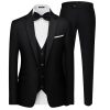 MAGE MALE Men's 3 Pieces Suit Elegant Solid One Button Slim Fit Single Breasted Party Blazer Vest Pants Set - Image 4