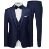 MAGE MALE Men's 3 Pieces Suit Elegant Solid One Button Slim Fit Single Breasted Party Blazer Vest Pants Set - Image 3