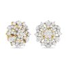 Yellow Gold and Diamond Earrings