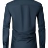 Alimens & Gentle Mens Dress Shirts Long Sleeve Wrinkle-Free Formal Shirts Wedding Dating Business Casual Button Down Shirt, Navy Blue, XX-Large - Image 2