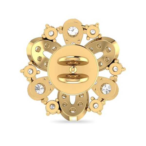Yellow Gold and Diamond Earrings - Image 4