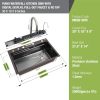 LIPKA Piano Premium Stainless Steel Kitchen Sink with Integrated Waterfall Digital Display Pull-out Mixer Faucet and RO Tap | 30x18x9 inches | Single Bowl Kitchen Sink | Anty Stratch Honeycomb Finish - Image 3