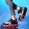 GIMKOUNN Roller Shoes Girls Sneakers USB Rechargeable Two Wheels Shoes Roller Skates for Beginners Trainers Shoe 16 Models Shiny LED Light Up Flash Sneaker for Unisex Kids Boys Gifts Stylish Footwear - Image 2