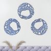 Cocovey Homes 3 Pieces Blue Aluminium Abstract Wall Decor - Image 2