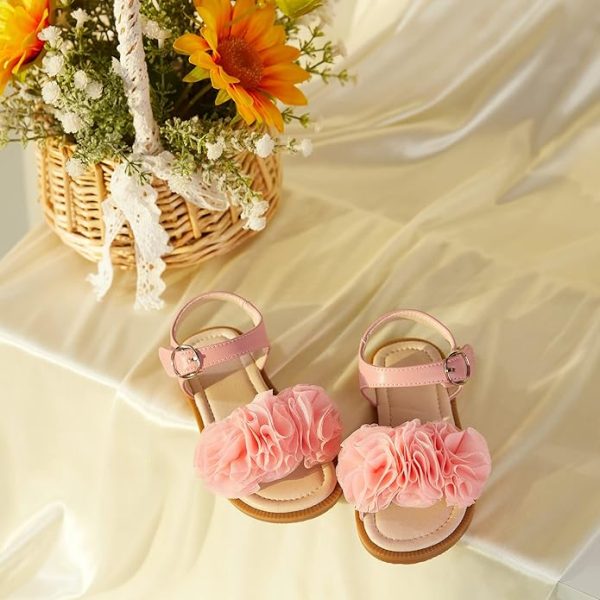 Kiderence Toddler Girl's Sandals Princess Flats Sandals Pink (Toddler/Little Kid) - Image 5