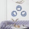 Cocovey Homes 3 Pieces Blue Aluminium Abstract Wall Decor