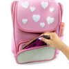 Girls Pink & Silver-Toned Geometric Backpack - Image 4