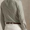 Men Button-Down Collar Vertical Striped Cotton Casual Shirt - Image 3