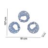 Cocovey Homes 3 Pieces Blue Aluminium Abstract Wall Decor - Image 4