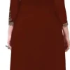 Self Design Georgette Semi Stitched Anarkali Gown  (Red) - Image 2