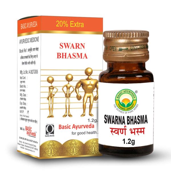 BASIC AYURVEDA Swarna (Gold) Bhasma 1.2 Grams Pack Of 2 | Certified Organic 100% Natural & Pure | Ayurvedic Supplements For Good Health | A Powerful Blend Of Natural Ingredients Extra Strength Formula