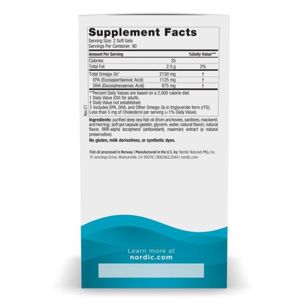 Nordic Naturals Ultimate Omega 2X | 2150 Mg Omega 3 Fish Oil Supplement EPA And DHA | Omega 3 For Optimum Wellness & Brain, Heart Health | Omega 3 Lemon Fish Oil For Men And Women | 180 Softgels - Image 3